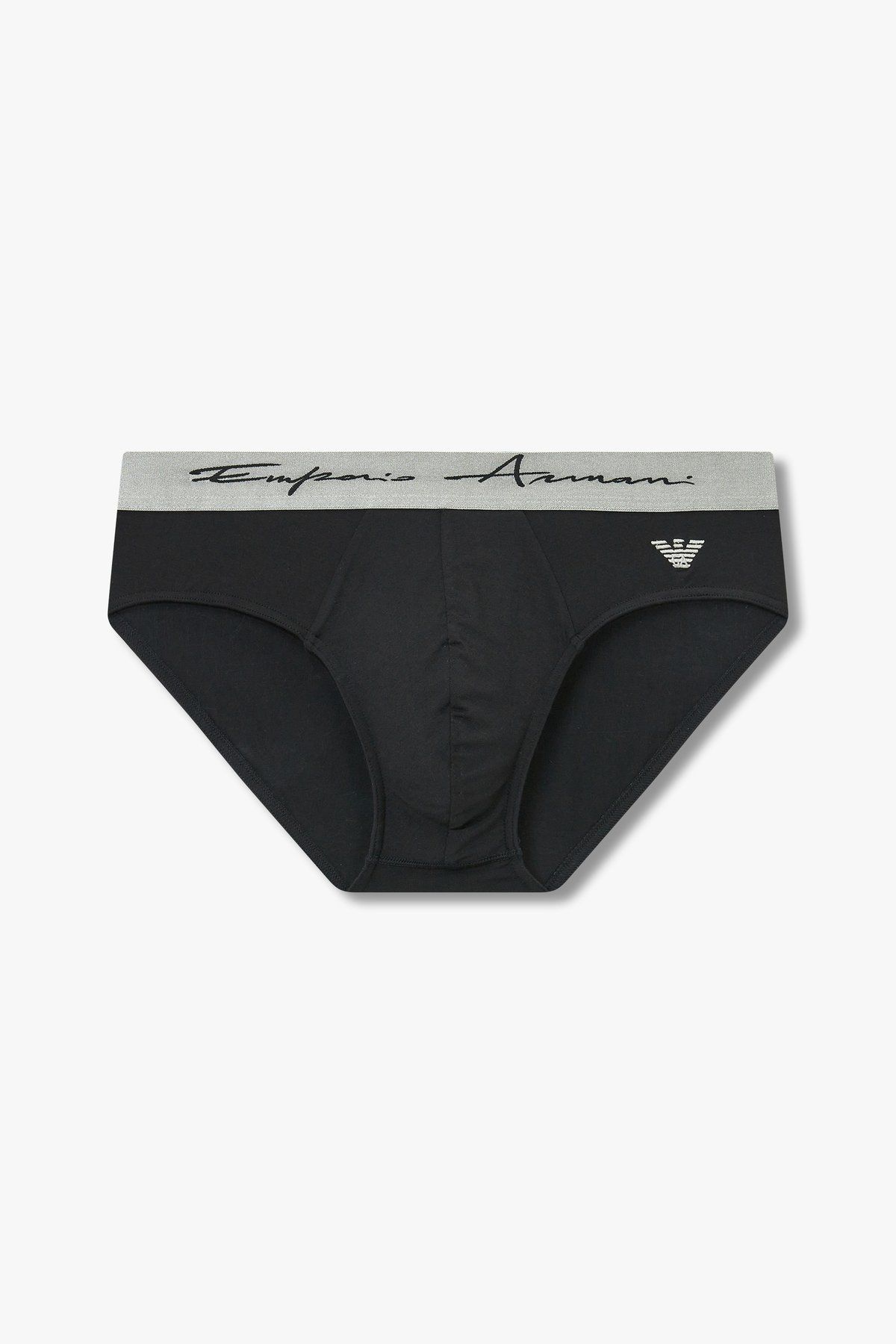 엠포리오 아르마니 언더웨어(EMPORIO ARMANI UNDERWEAR) 남성 이글 로고 자수 레이온 브리프_블랙_0814111013