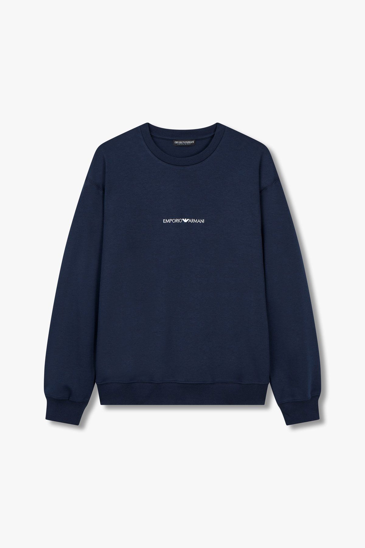 엠포리오 아르마니 언더웨어(EMPORIO ARMANI UNDERWEAR) 여성 프론트 로고 라운지 맨투맨_마린_0824136505