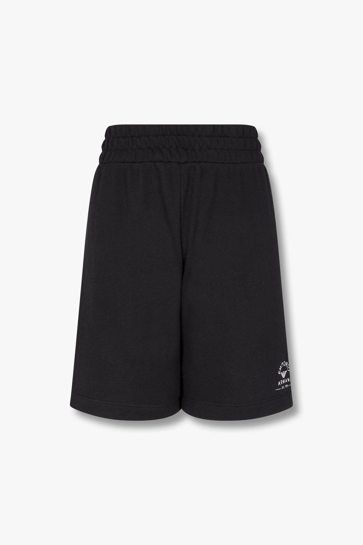 엠포리오 아르마니 언더웨어(EMPORIO ARMANI UNDERWEAR) 이글 로고 자수 라운지 쇼츠_블랙_0824131511