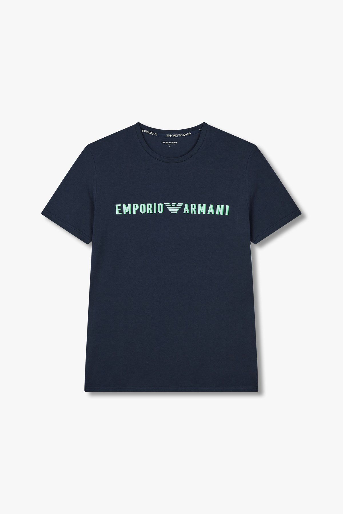 엠포리오 아르마니 언더웨어(EMPORIO ARMANI UNDERWEAR) 남성 프론트 로고 라운지 티셔츠_마린_0814114007
