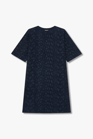 여성 테리 패턴 비치웨어 드레스_마린_0824119507