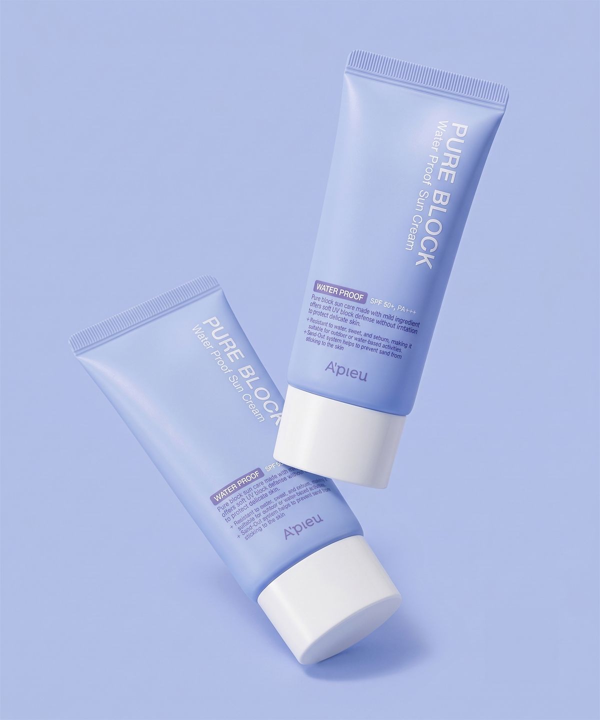 어퓨(APIEU) [2개] 퓨어 블록 내추럴 워터프루프 선크림 50ml*2