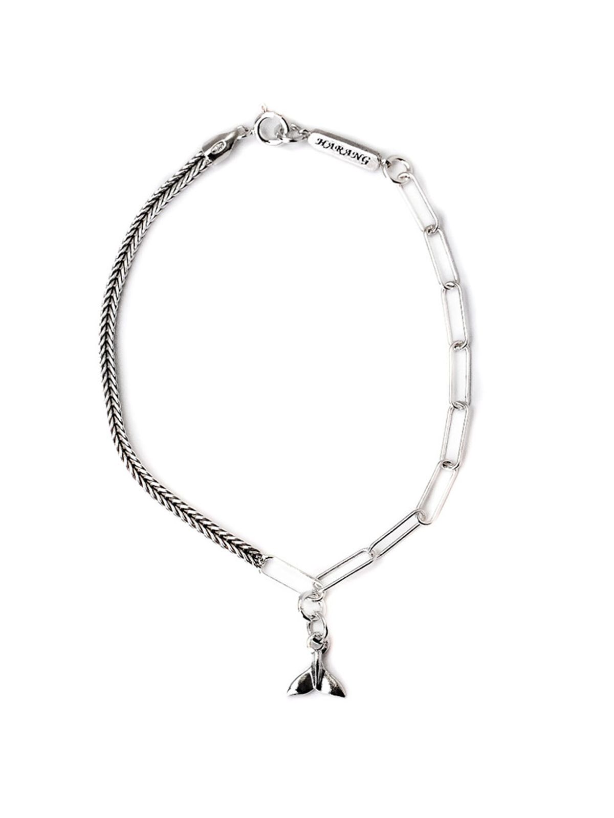 하랑(HARANG) HR 109B_Whale Tail Half & Half Chain Bracelet