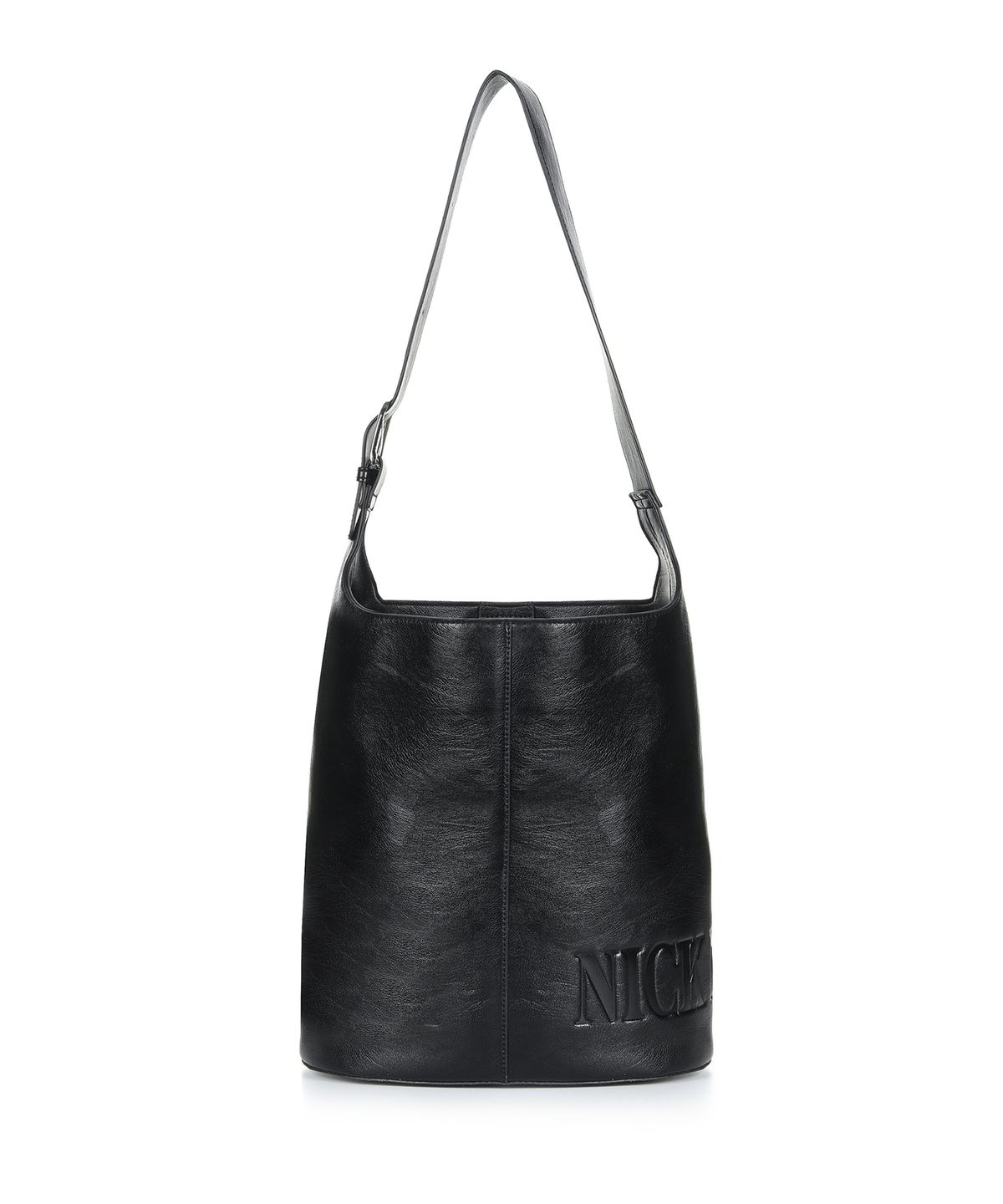 닉앤니콜(NICK&NICOLE) NICOLE LEATHER BUCKLE BUCKET BAG_BLACK