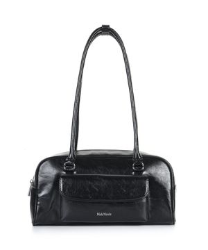 [문가영 착용] NICOLE POCKET LEATHER BAGUETTE BAG_BLACK
