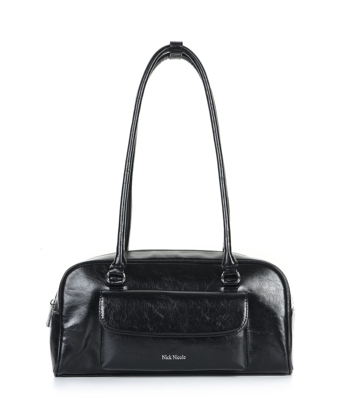 닉앤니콜(NICK&NICOLE) NICOLE POCKET LEATHER BAGUETTE BAG_BLACK