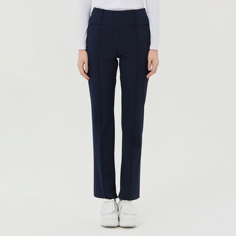 Patch Pocket Bootcut Pants_Navy