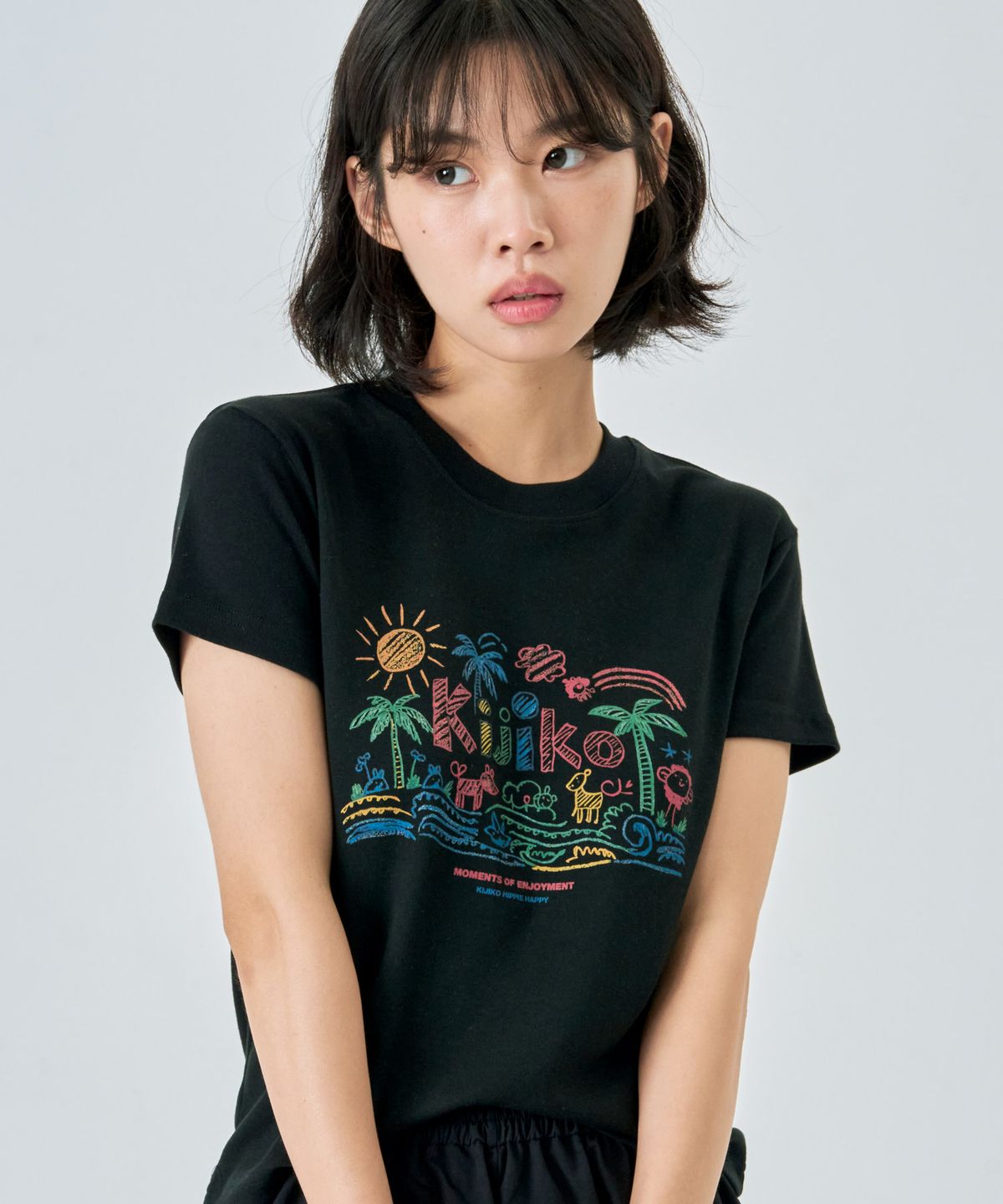 키지코(KIJIKO) Holiday Crayons Tee Black