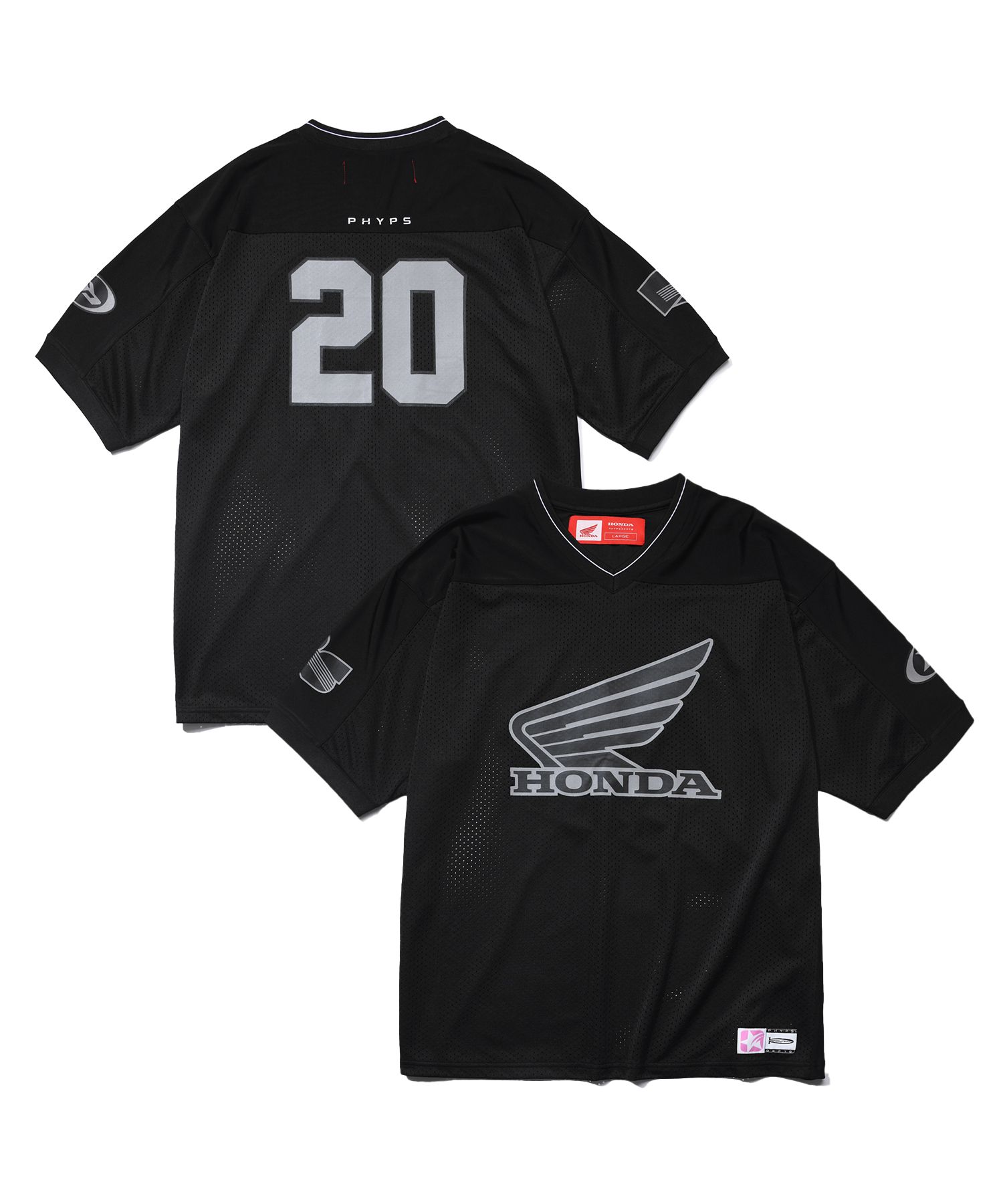 MUSINSA | Honda Motorcycle Original Wing logo Mesh T-shirt Black