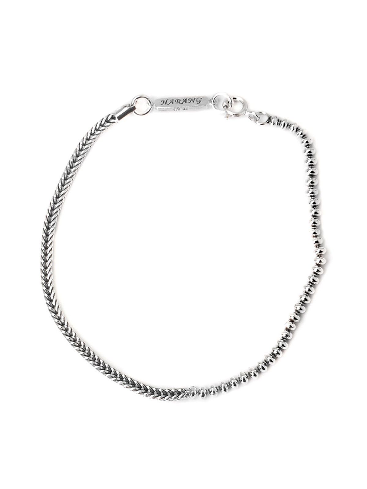 하랑(HARANG) HR 131B_Silver Half & Half Chain Bracelet