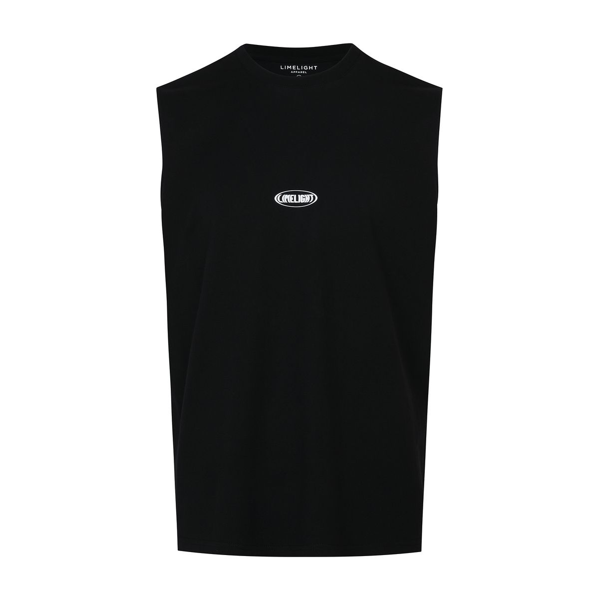 라임라잇 어패럴(LIMELIGHT APPAREL) 어패럴 오발 로고 민소매 티셔츠 (블랙/화이트)