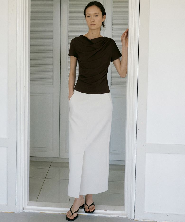 DRAPE HALF SLEEVE T_4COLOR