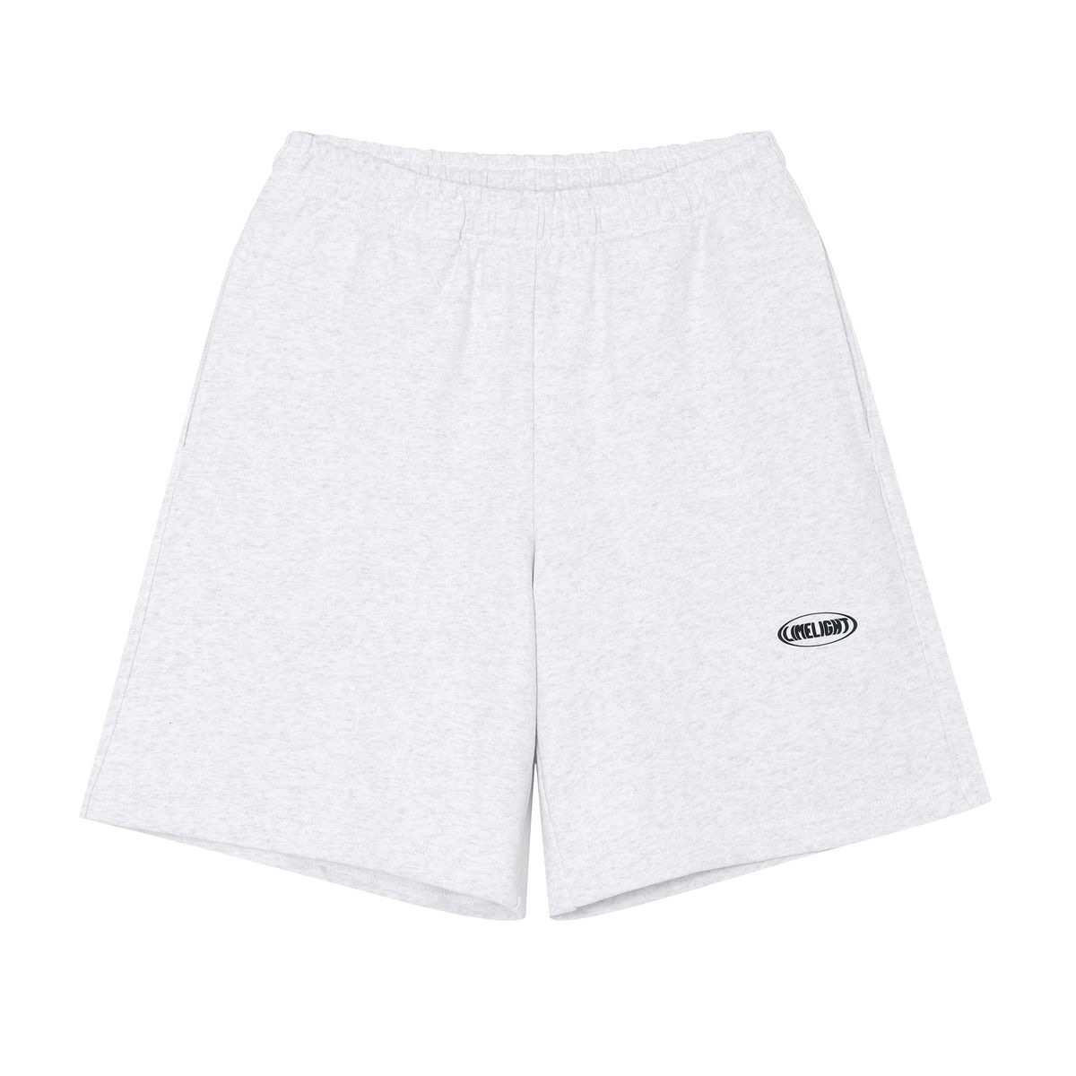 라임라잇 어패럴(LIMELIGHT APPAREL) 어패럴 오발 로고 헤비 쇼츠 (애쉬그레이/블랙)