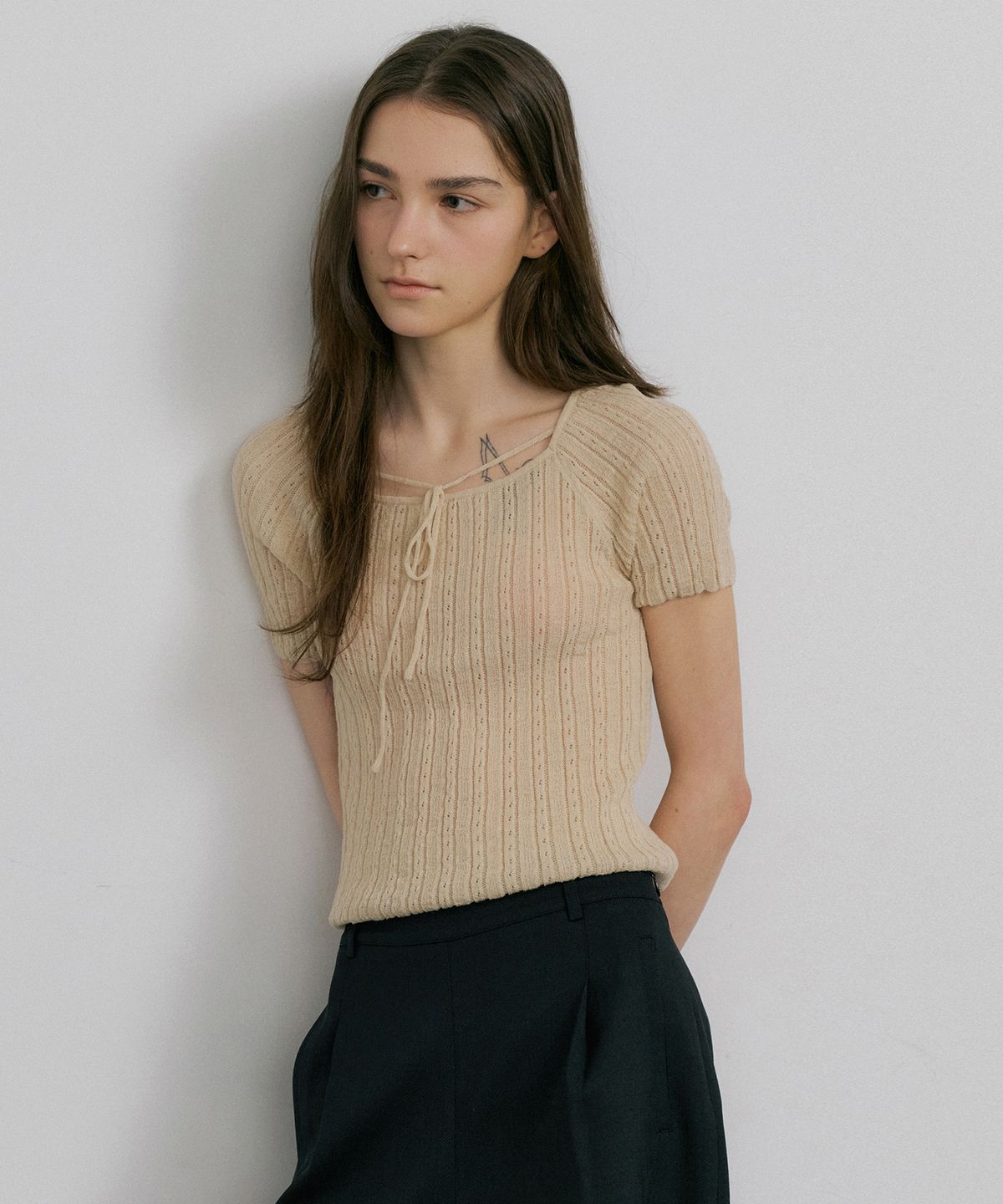 오떼뜨(OCTETTE) LINEN SQUARE NECK KNIT_3COLOR