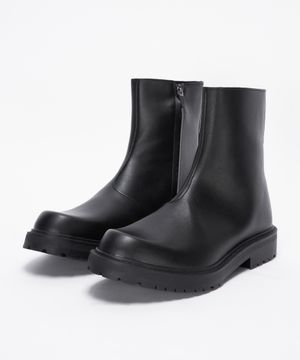 무광 모던 코만도 남자레인 지퍼 첼시 부츠 (블랙)