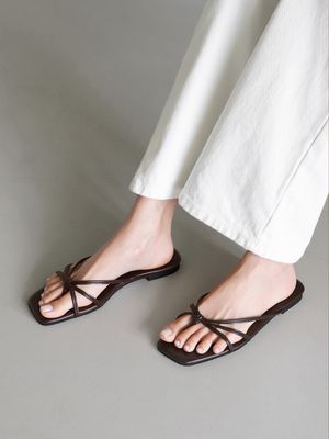 드마리 스퀘어 쪼리 슬리퍼 (1cm)