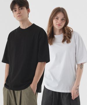 [2 PACK] 쿨 코튼 오버핏 크루넥 반팔 티셔츠 (2color)