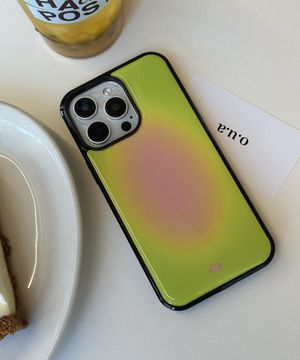 [아이폰17][+맥세이프][+갤럭시S26]lime rainbow 에폭시 블랙 범퍼 케이스