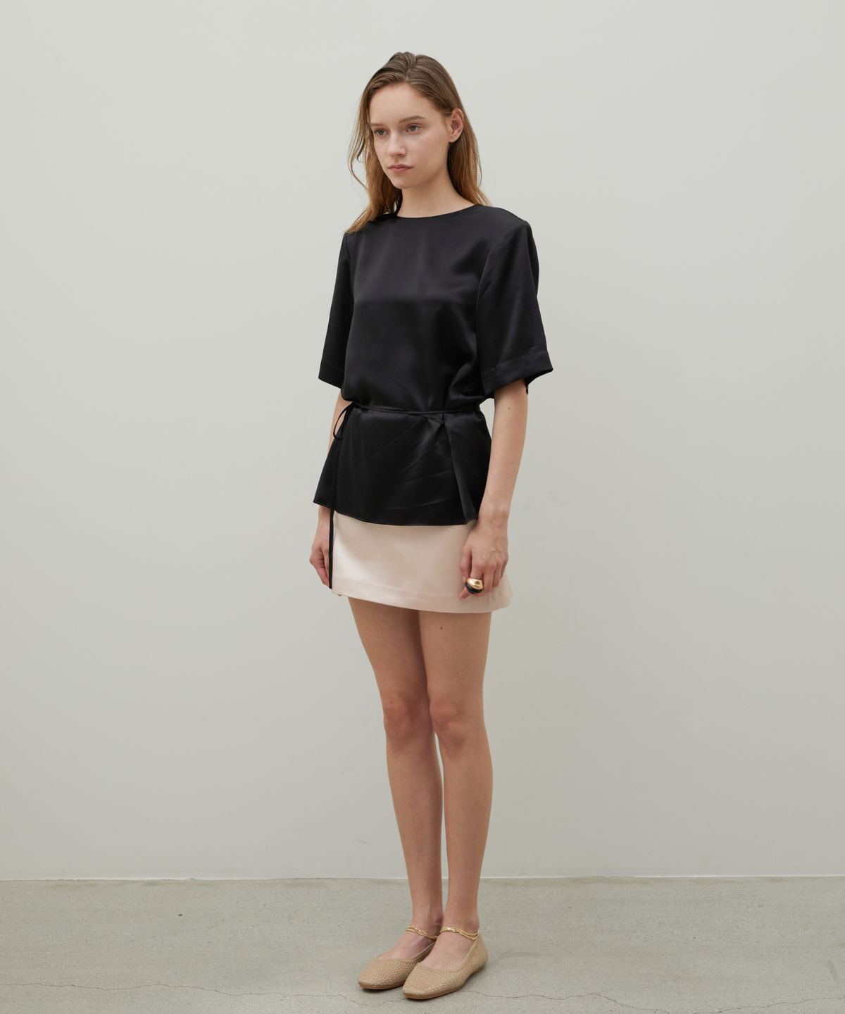 분닥세인츠(THE BOONDOCK SAINTS) Wool Silk Mini Skirt Sheer Pink