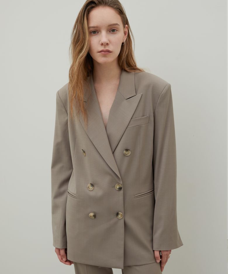 Double Breasted Blazer Beige