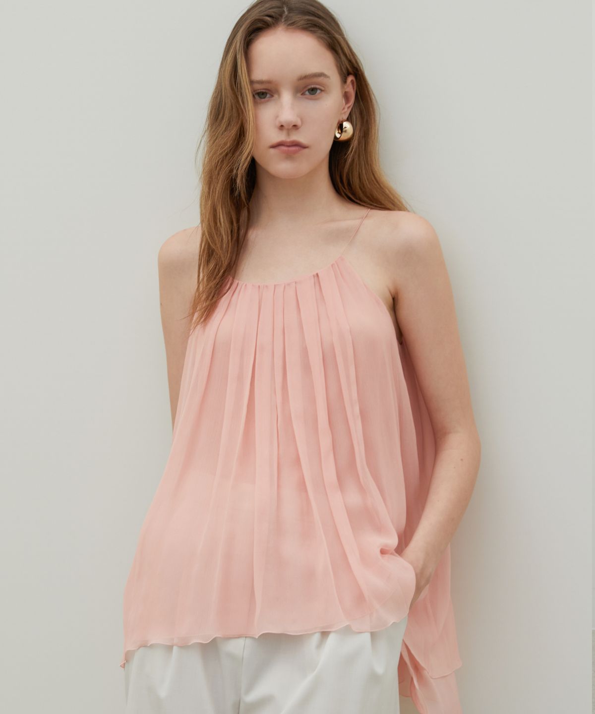분닥세인츠(THE BOONDOCK SAINTS) Halter Neck Silk Top Blooming Pink