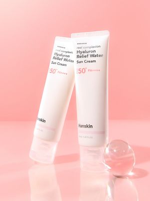 리얼 컴플렉션 히알루론 릴리프 워터 선크림 50ml 2개