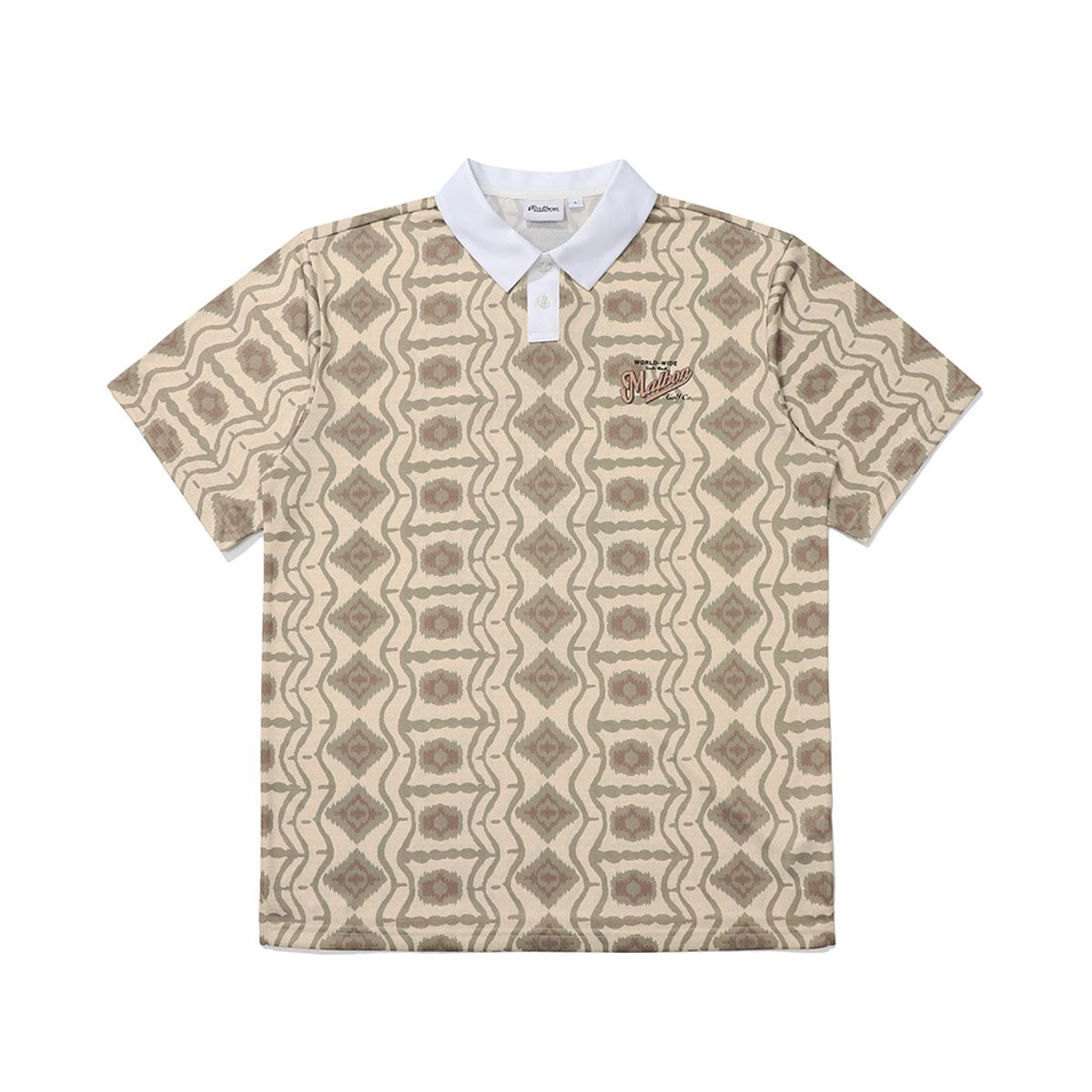 말본 골프(MALBON GOLF) 파라다이스 패턴 티셔츠 LIGHT BEIGE (MAN)