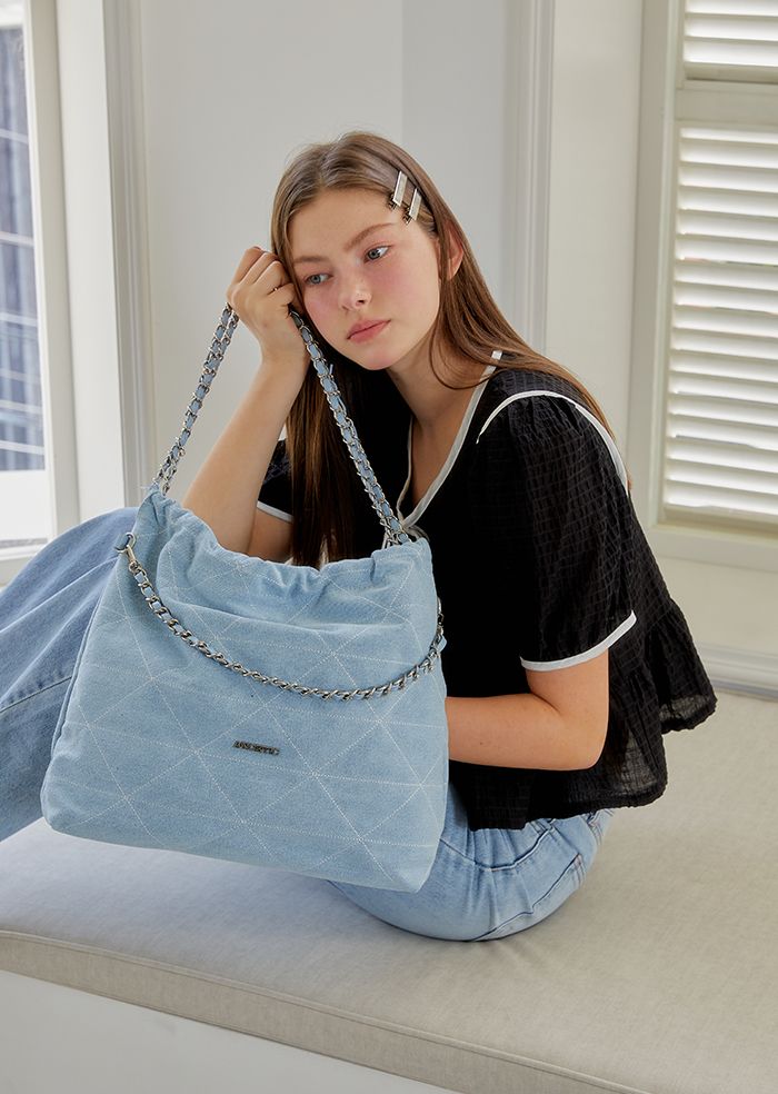 MUSINSA | ANOETIC ANC DRAW CHAIN SHOULDER BAG_DENIM