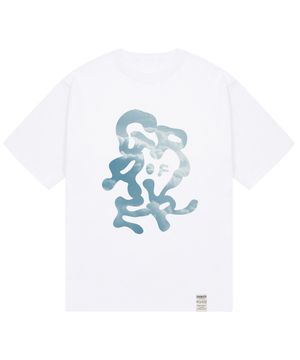 [UNISEX]그래피티 구름 로고 반팔티_화이트