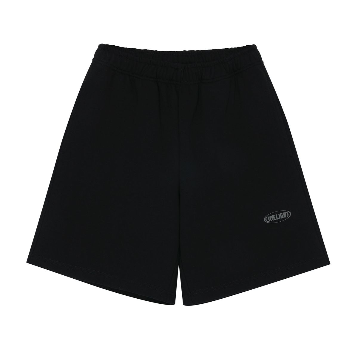 라임라잇 어패럴(LIMELIGHT APPAREL) 어패럴 오발 로고 헤비 쇼츠 (블랙/그레이)