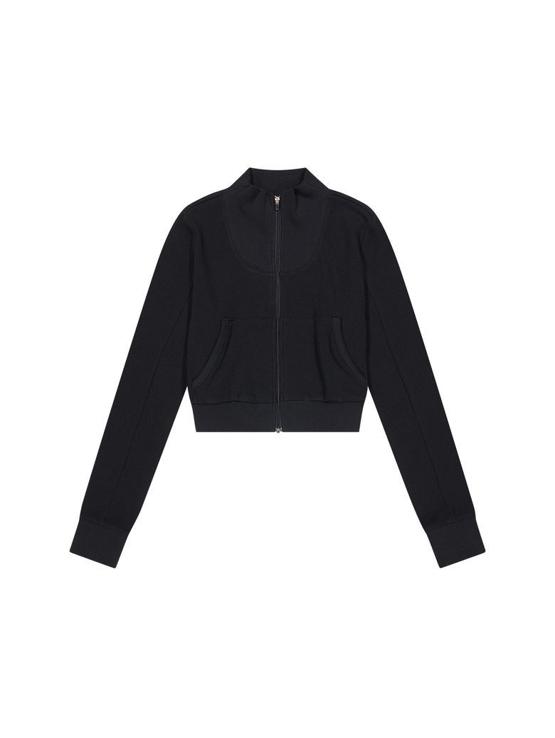 FITTED TRACK TOP [BLACK]