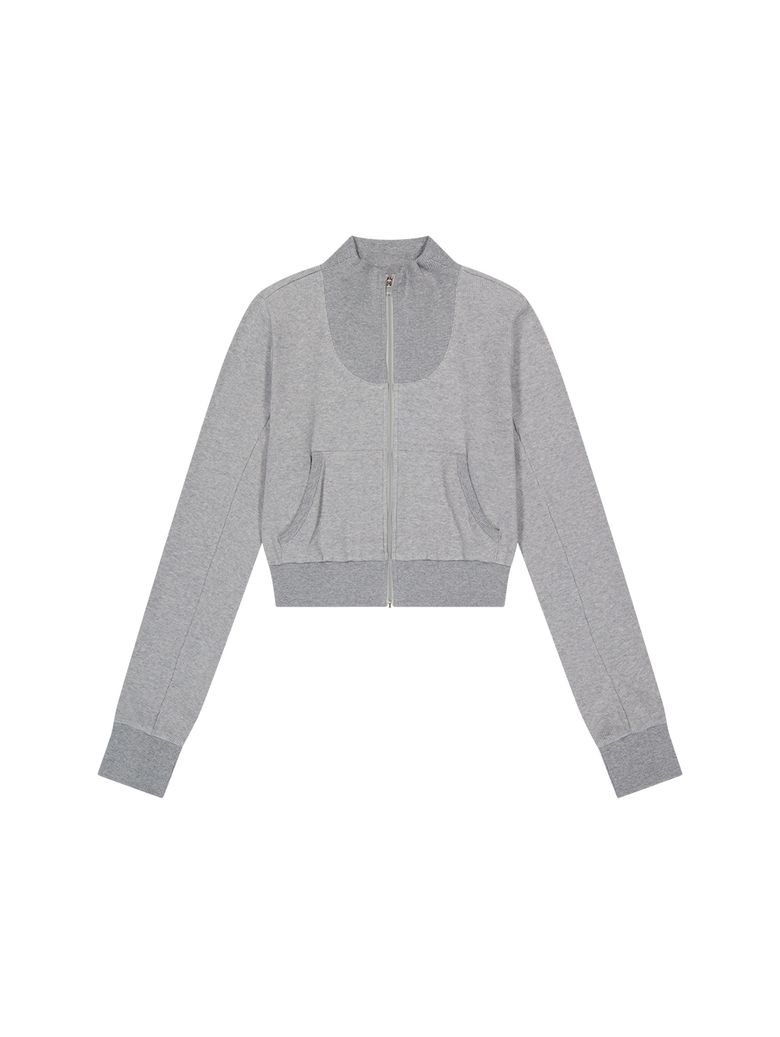 FITTED TRACK TOP [HEATHER GREY]