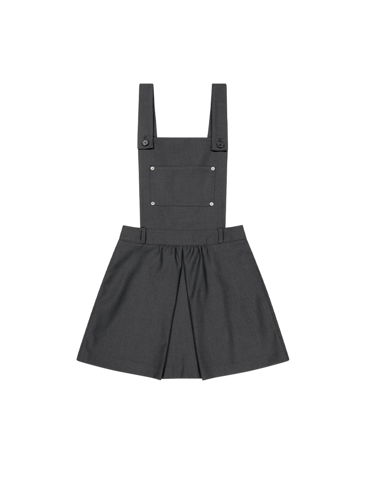 뚜오미오(TUOMIO) APRON-LIKE MINI DRESS [CHARCOAL]