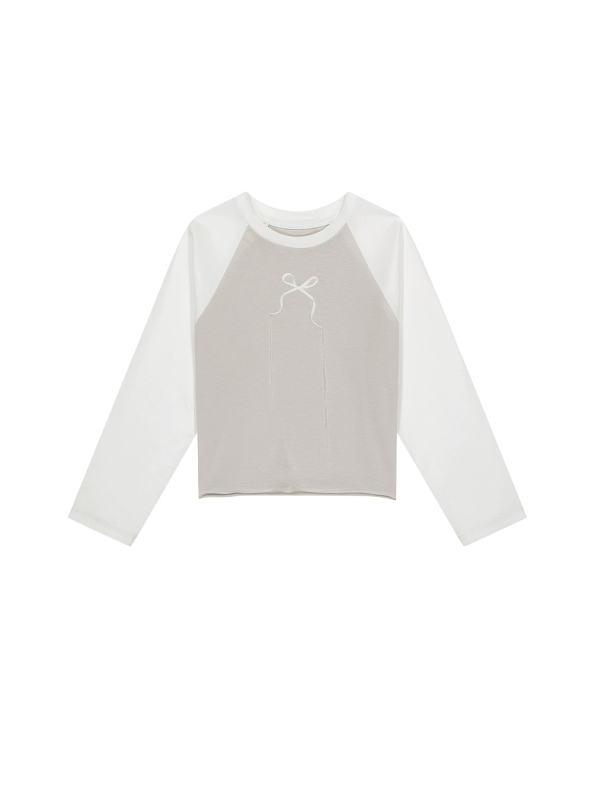 뚜오미오(TUOMIO) CROPPED RAGLAN LONG SLEEVES [GREY]