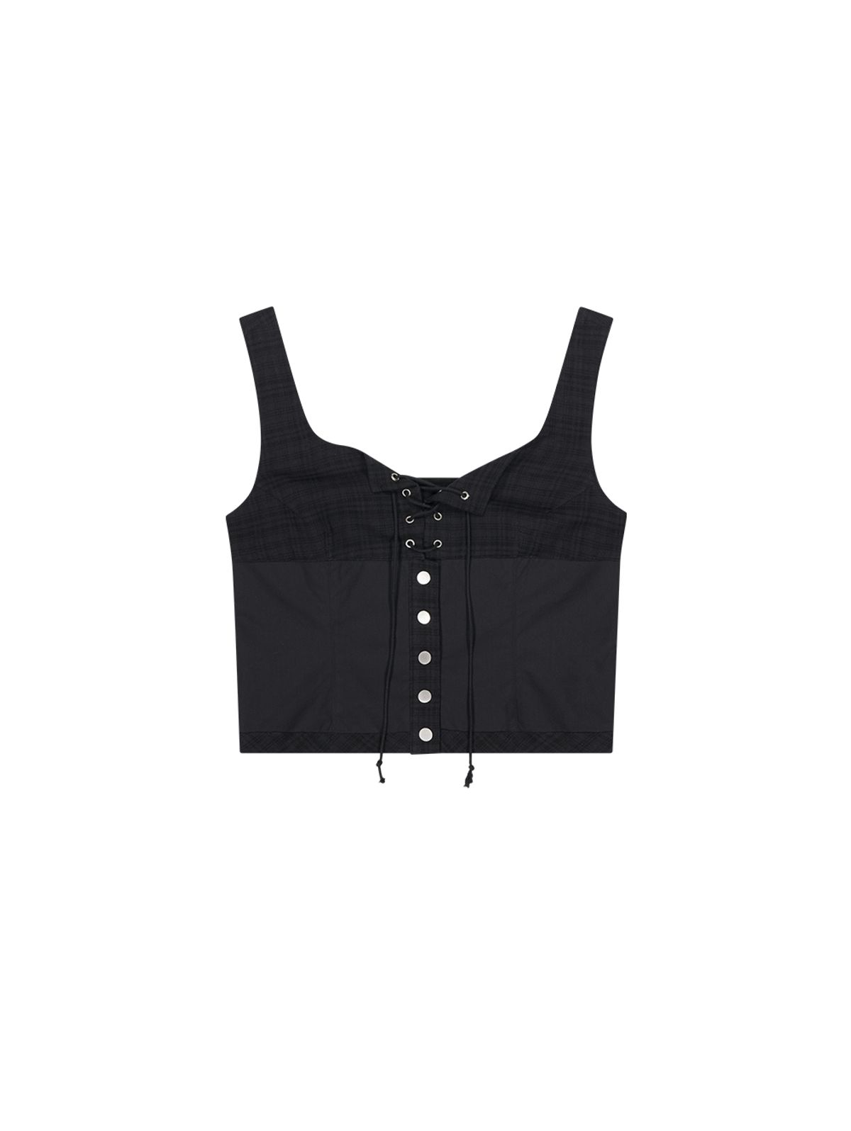뚜오미오(TUOMIO) CHECK BUSTIER [BLACK]