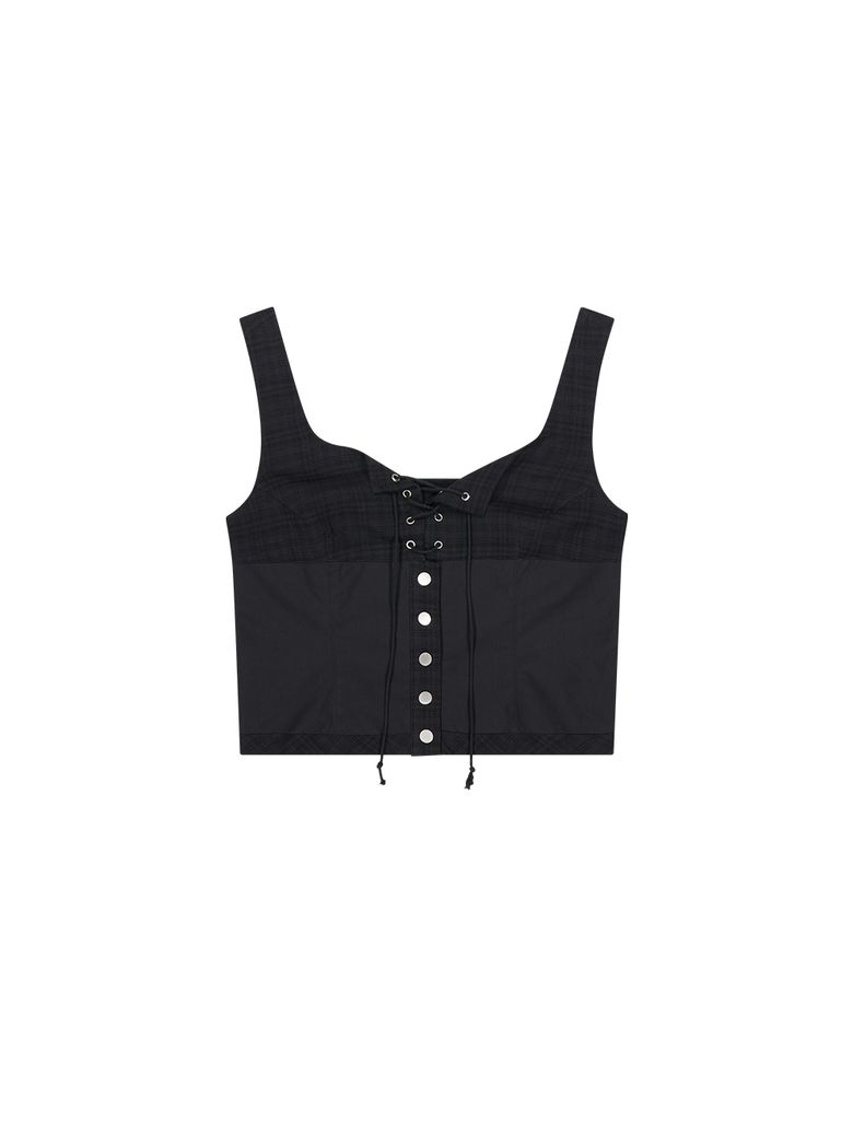 CHECK BUSTIER [BLACK]