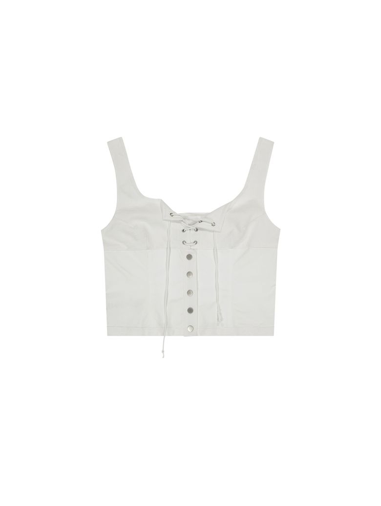 CHECK BUSTIER [WHITE]