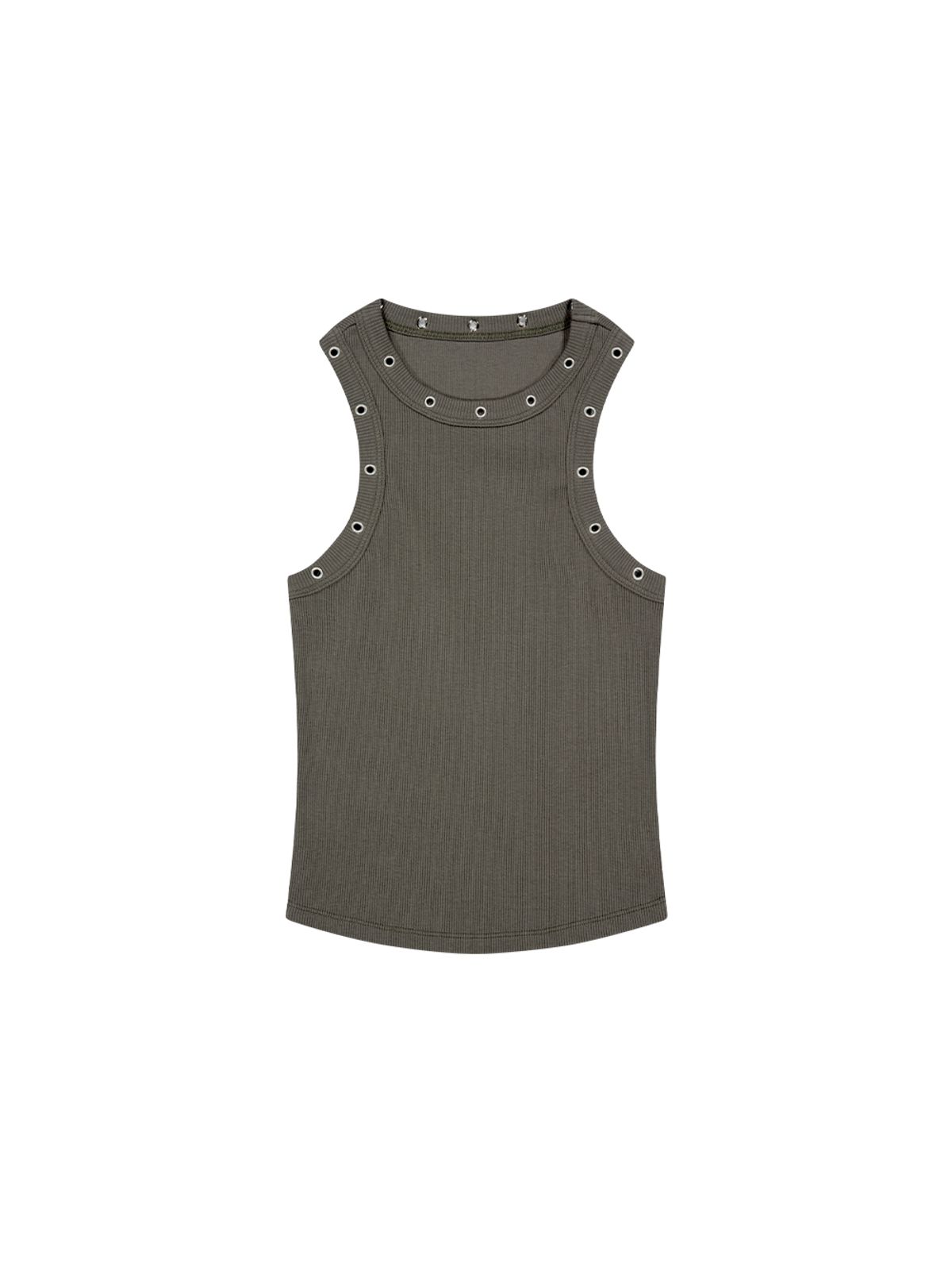 뚜오미오(TUOMIO) PIERCED TANK TOP [KHAKI]
