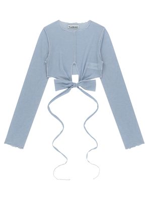 SHEER TWISTED TOP [BLUE]