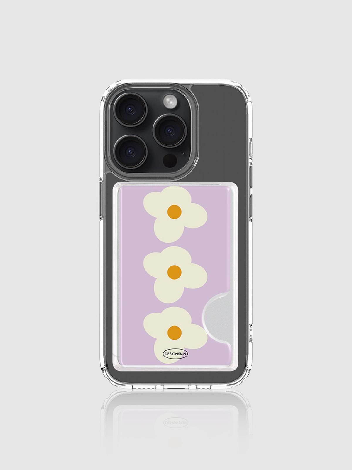디자인스킨(DESIGNSKIN) 맥세이프 카드 포켓 ver.2 - 데이지/퍼플