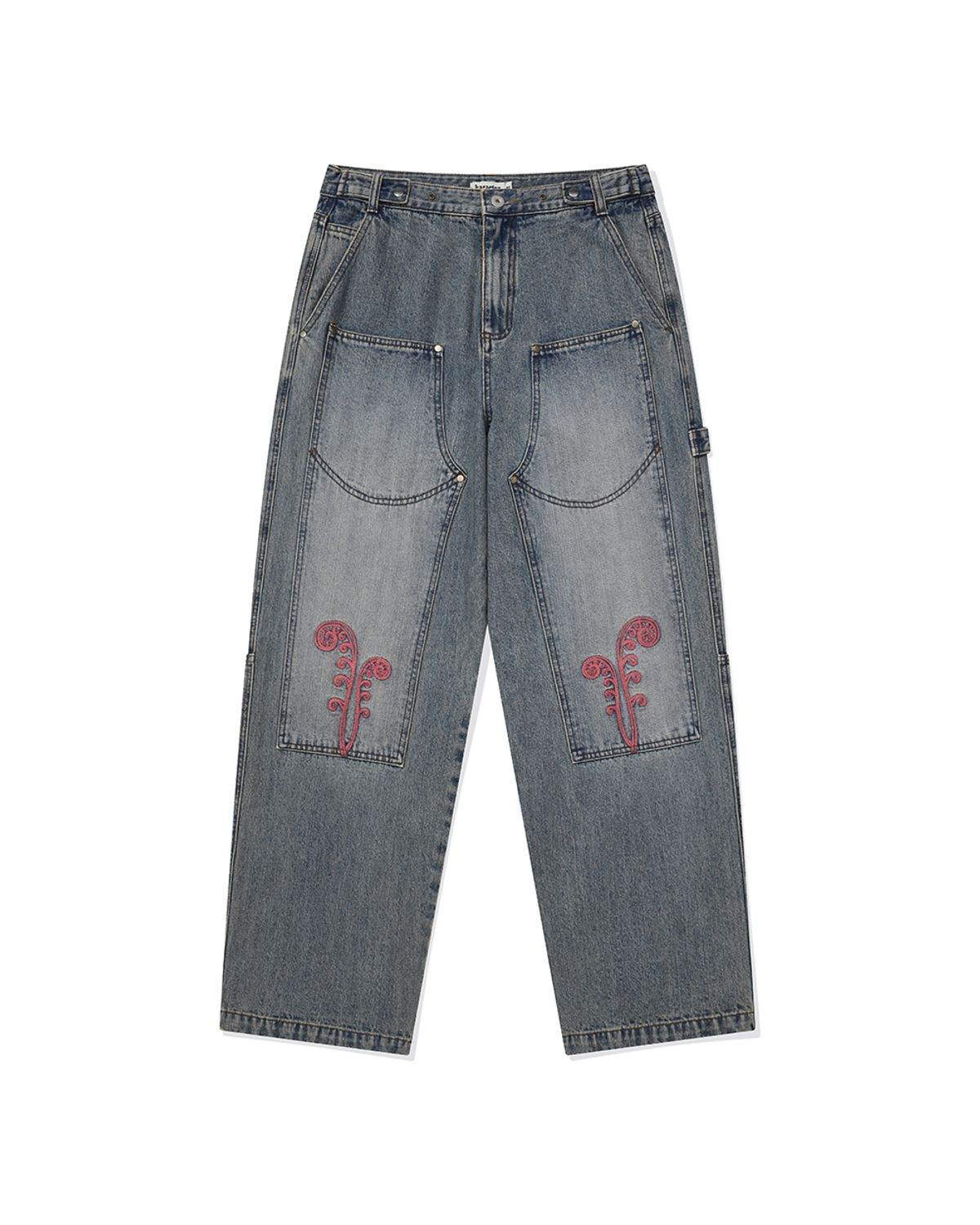 카락터(KARACTOR) Ptery double knee pants / Washed blue