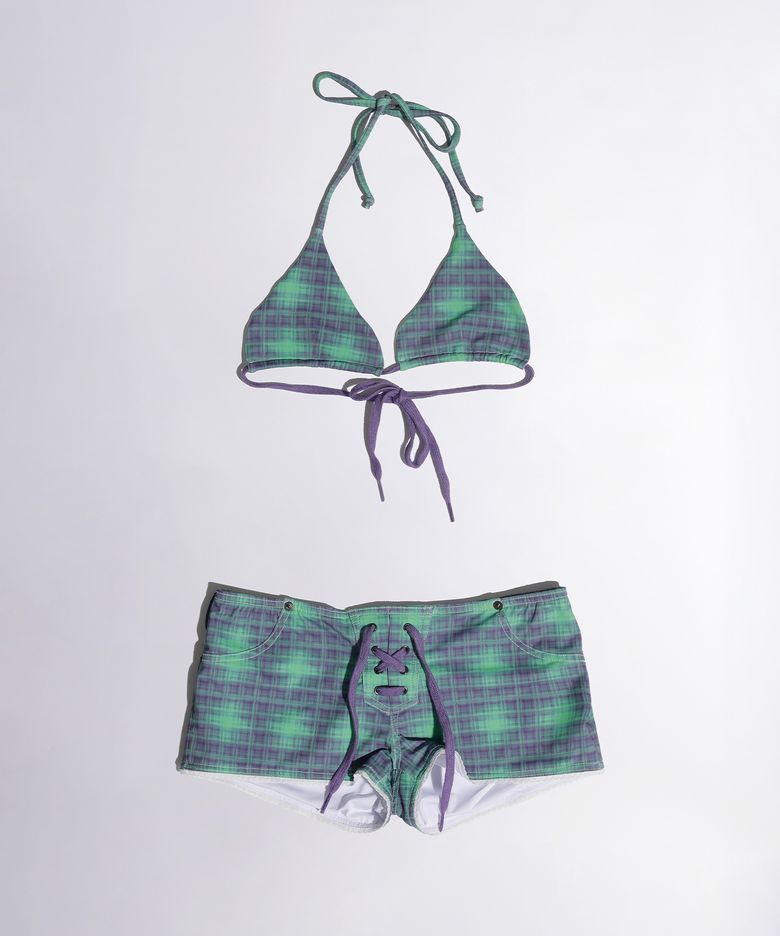 Ombre Plaid Microkini Green