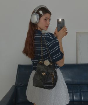 HEART CORSAGE BACKPACK_BLACK