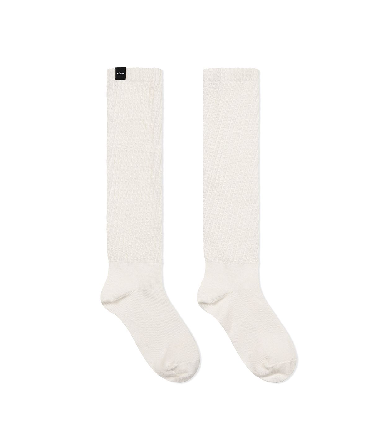 인지액티브(INJIACTIVE) RIB KNEE SOCKS WHITE