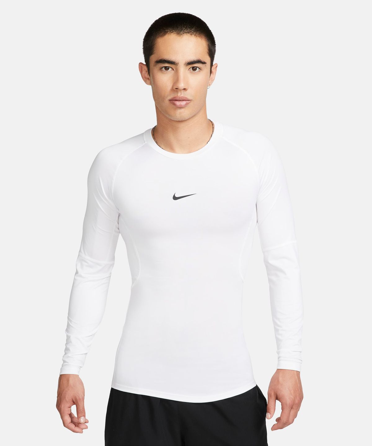 나이키(NIKE) 프로 드라이 핏 타이트 긴소매 피트니스 탑 M - 화이트:블랙 / FB7920-100