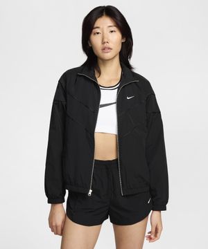 윈드러너 루즈 UV 우븐 풀집 재킷 W - 블랙:화이트 / FV6305-010