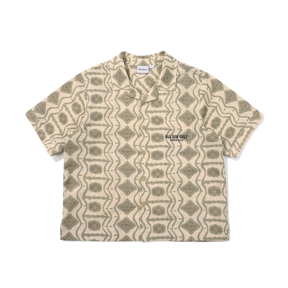 말본 골프(MALBON GOLF) 파라다이스 버튼 업 셔츠 자켓 LIGHT BEIGE (MAN)