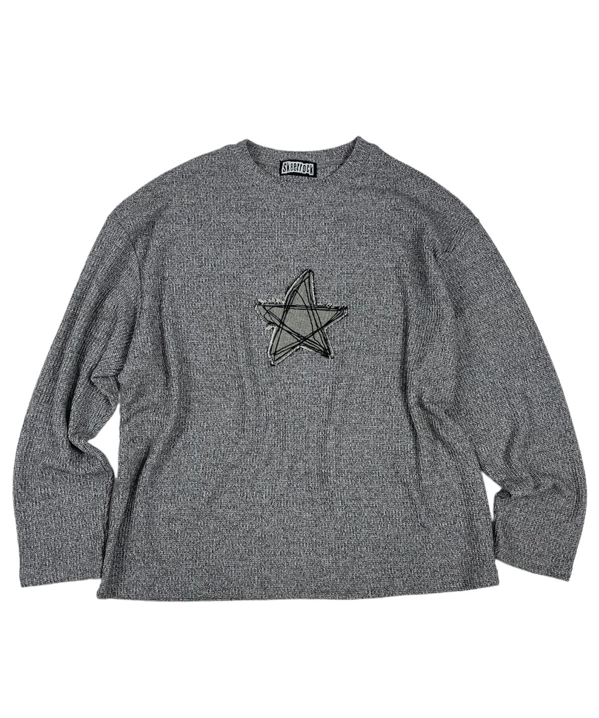 스케이터락(SK8ER ROCK) Loose Melange Knit Star Pullover (melange gray)