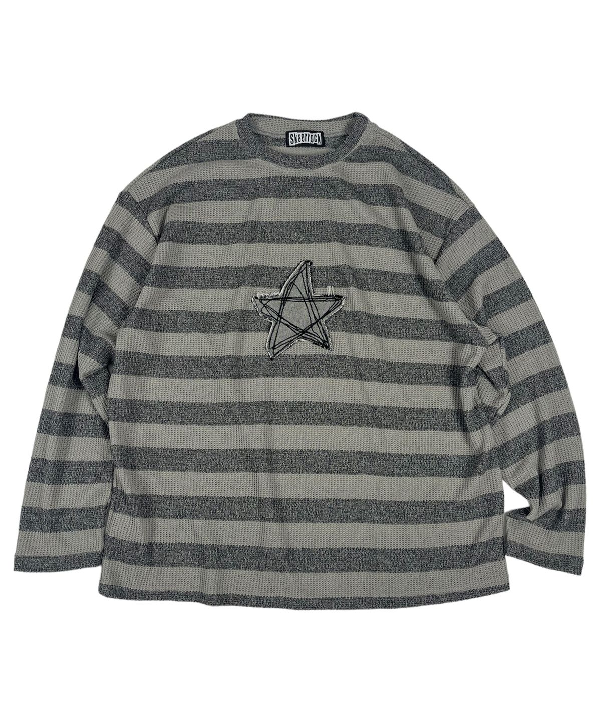 스케이터락(SK8ER ROCK) Loose Melange Knit Star Pullover (beige*gray)
