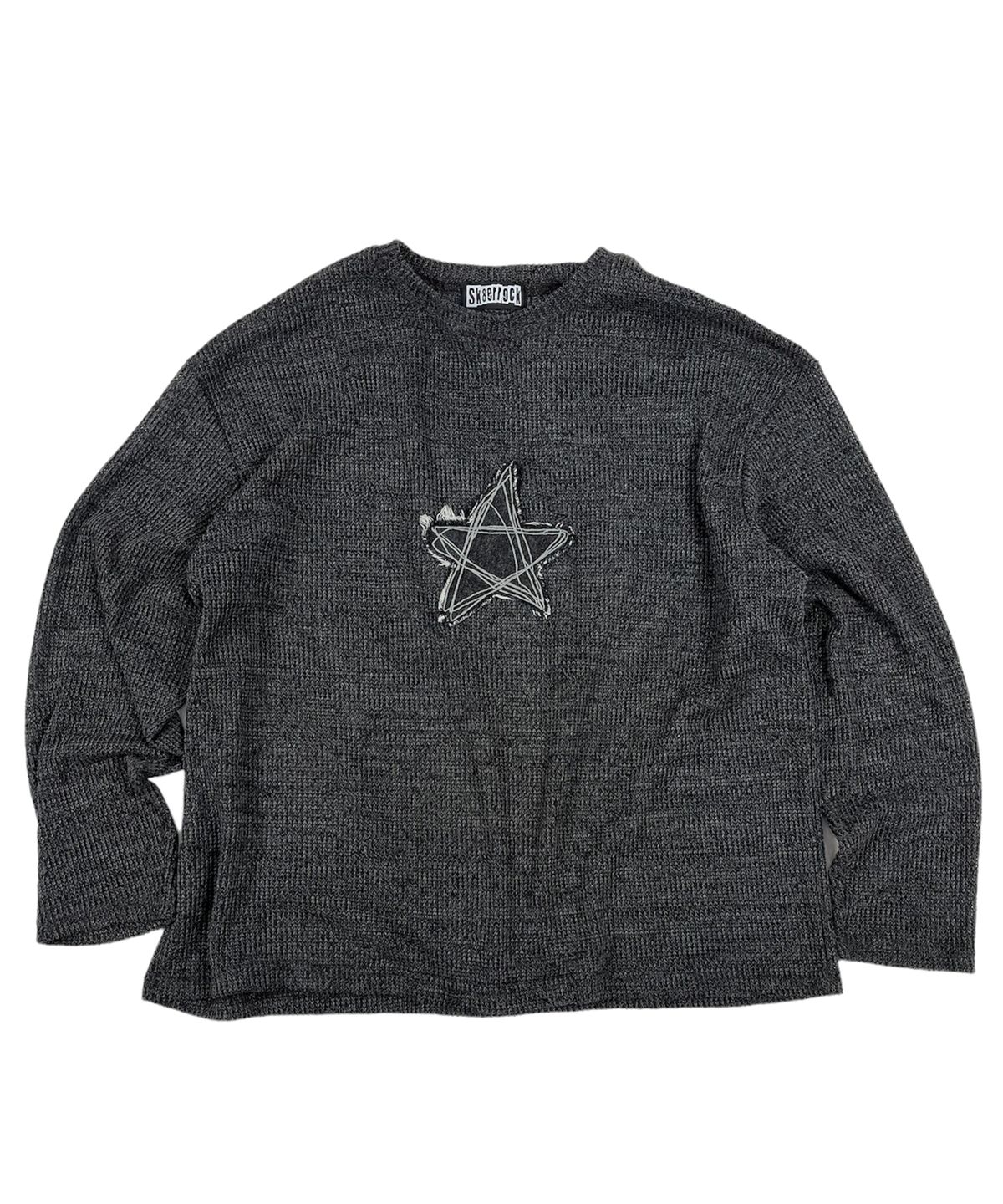 스케이터락(SK8ER ROCK) Loose Melange Knit Star Pullover (melange charcoal)